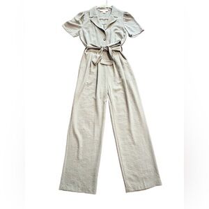 Monteau Light Green Belted Jumpsuit